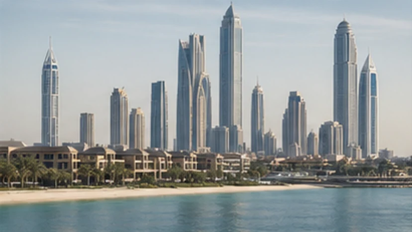 Dubai skyline in warm natural light